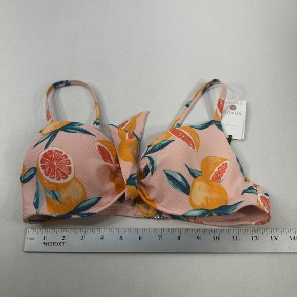 Shade And Shore Women's Size 34B Bikini Swim Top Citrus Print Peach New - Picture 10 of 12